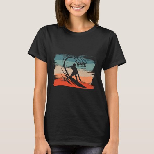 T-shirt Plage de surf surfeur planche de surf (Devant)
