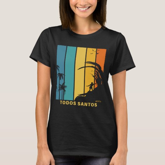 T-shirt Plage de surf Todos Santos Mexique (Devant)