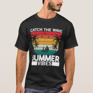 T-shirt Plage de surf vintage Retro Surfing Vacances été