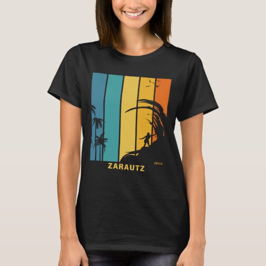 T-shirt Plage de surf Zarautz Espagne (Devant)