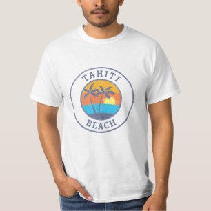 T-shirt Plage de Tahiti, Bahamas Style Classique Délavé
