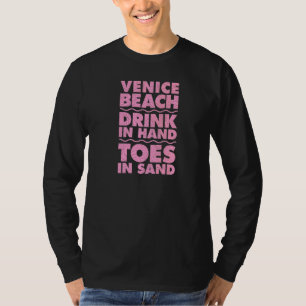 T-shirt Plage de Venise Boisson à la main Doigts de pied d