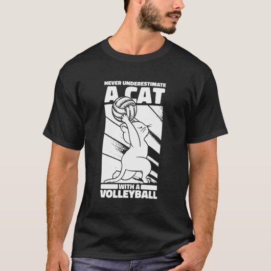 T-shirt Plage de volley-ball - Chat de volley-ball (Devant)