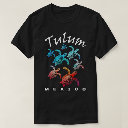 T-shirt Plage des tortues de mer de Tulum Mexico (Design devant)