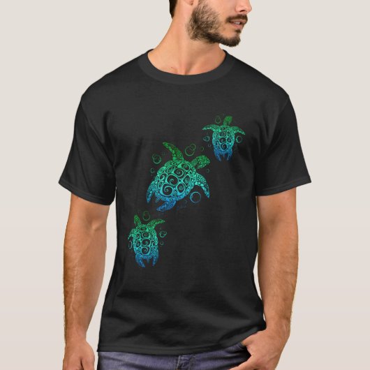 T-shirt Plage des tortues de mer Hawaiian Honu (Devant)