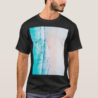 T-shirt Plage d'océan, beau paysage, thème de voyage.