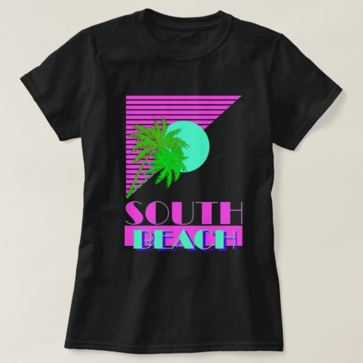 T-shirt Plage du sud 80s (Design devant)