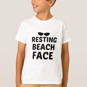 T-SHIRT PLAGE EN REPOS FACE NOIR