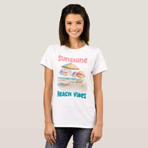 T-shirt Plage Ensoleillée – Été Aquarelle