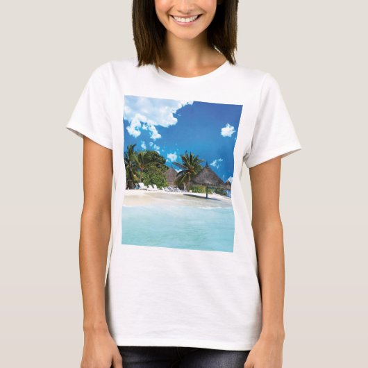 T-shirt Plage exotique (Devant)