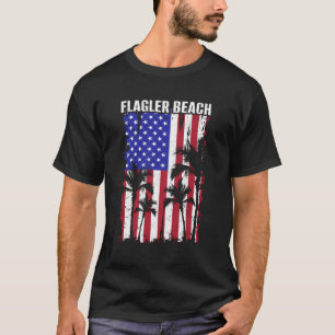 T-shirt Plage Flagler - Palmiers à drapeau patriotique amé
