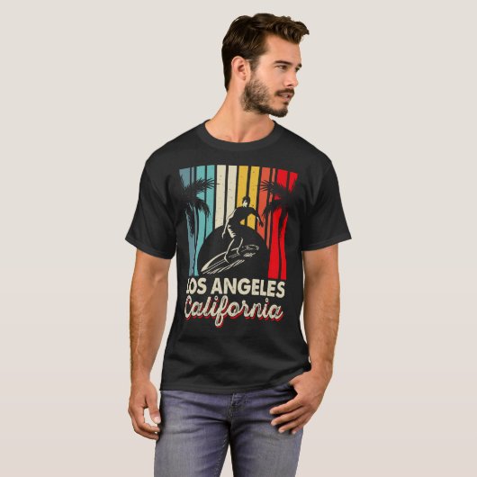 T-shirt Plage Los Angeles Californie (Devant entier)