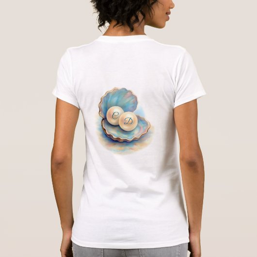 T-shirt Plage Mariage Pearls Shell Elégant thème Océan (Dos)