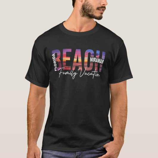 T-shirt Plage Miramar Palm Trees Plage Floride Vacances Fa (Devant)