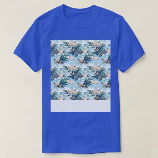 T-shirt Plage Motif Été Palm Tree Waves Coas (Design devant)