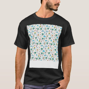 T-shirt Plage Motif Été Palm Tree Waves Coas