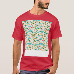 T-shirt Plage Motif Été Palm Tree Waves Coas