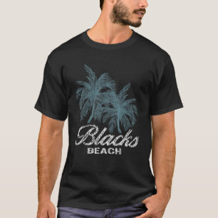 T-shirt Plage Noire Deux Grands Palmiers