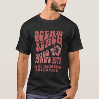 T-shirt Plage océanique Vague sauvage Surf Ésthétique Mots
