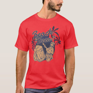 T-shirt Plage ou bière Hula Hawaï Été Amusant