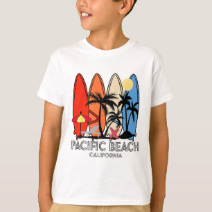 T-shirt Plage Pacifique Californie Surfboard Rétro Vintage