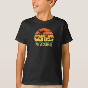 T-Shirt Plage Palm Springs Sunset Et Palm Trees