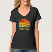 T-Shirt Plage Palm Springs Sunset Et Palm Trees (Devant)