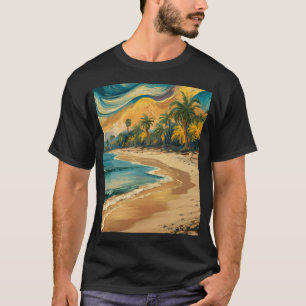 T-shirt Plage, peinture à l'huile.