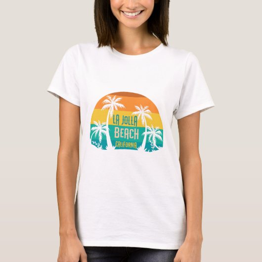 T-shirt Plage rétro de La Jolla (Devant)