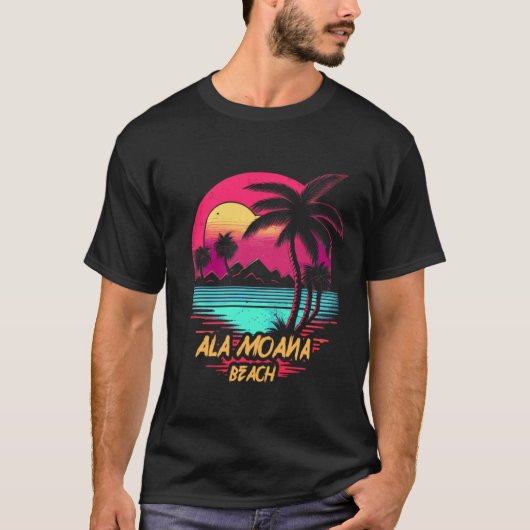 T-shirt Plage Retrowave Ala Moana Beach (Devant)