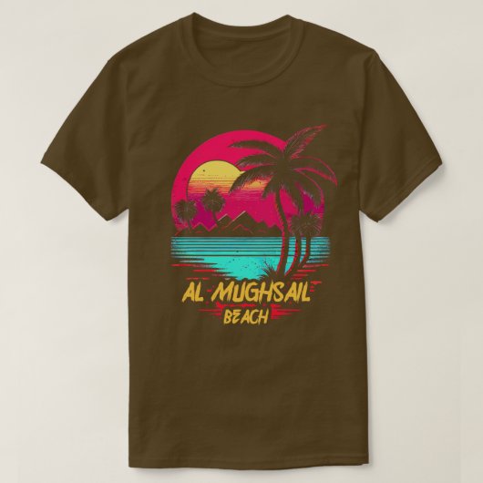 T-shirt Plage Retrowave Beach Al Mughsail (Design devant)
