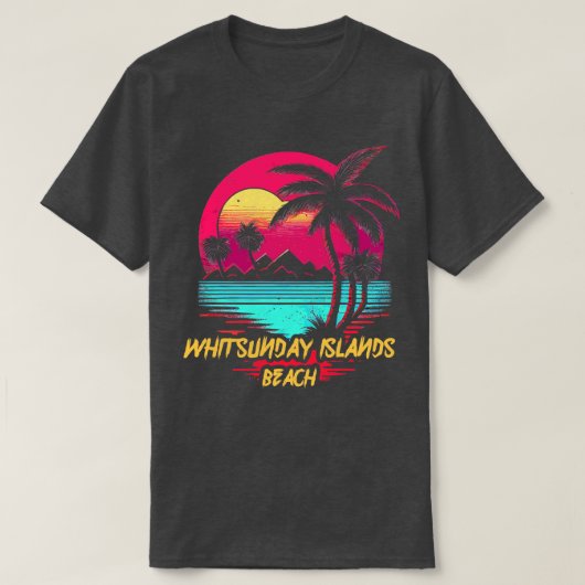 T-shirt Plage Retrowave Beach Whitsunday Islands Beach (Design devant)