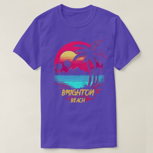 T-shirt Plage Retrowave Brighton Beach (Design devant)