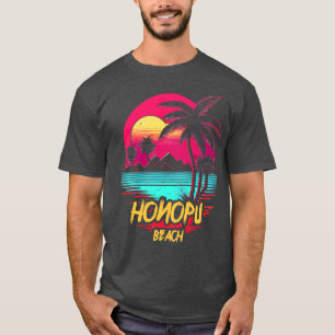 T-shirt Plage Retrowave Honopu Beach