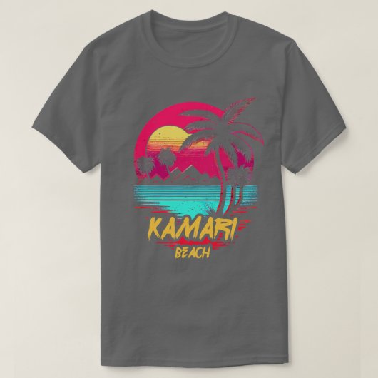 T-shirt Plage Retrowave Kamari (Design devant)