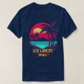 T-shirt Plage Retrowave Plage Los Lances (Design devant)