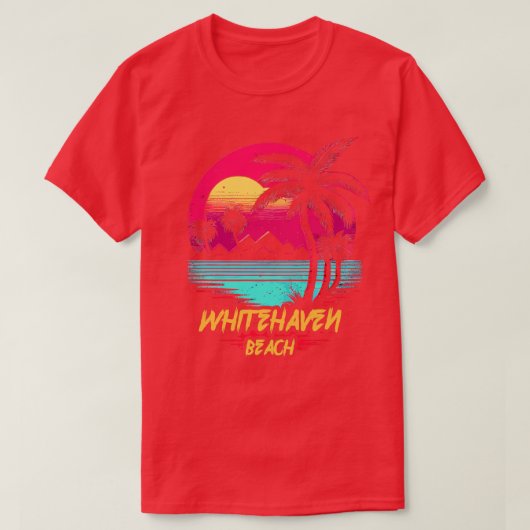 T-shirt Plage Retrowave Whitehaven (Design devant)