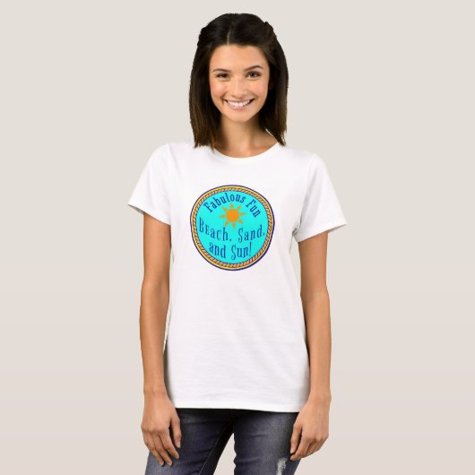 T-SHIRT PLAGE, SABLE ET SOLEIL ! FABULEUX FUN SUNNY PARTI (Devant entier)