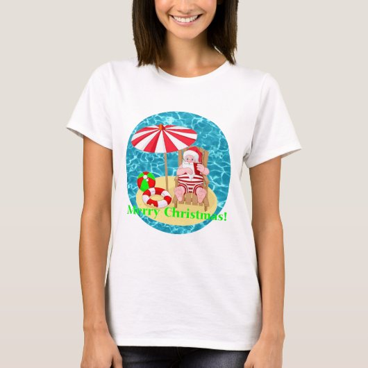 T-shirt plage santa claus (Devant)