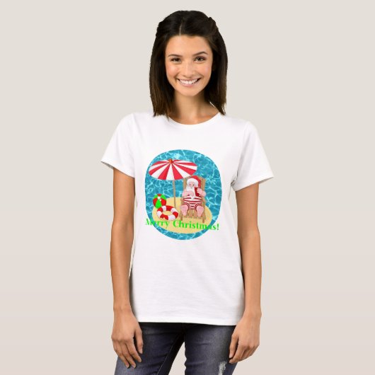 T-shirt plage santa claus (Devant entier)