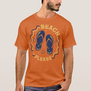 T-shirt Plage S'Il Vous Plaît Amusant Été Flip Flop Badge