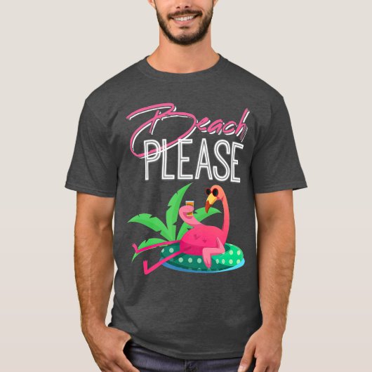 T-shirt Plage S'il vous plaît Funny Mens femmes pour le Fl (Devant)