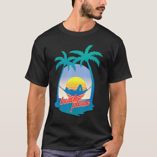 T-shirt Plage S'il vous plaît Rétro 80s Plage Vacances Pal (Devant)