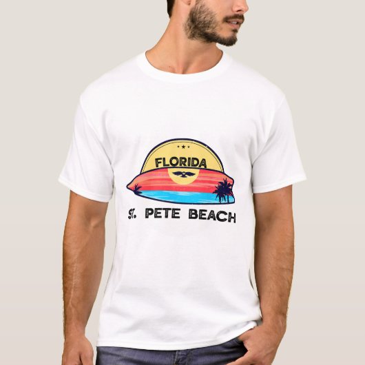 T-shirt Plage St Pete Floride Surfboard Plage Surf (Devant)