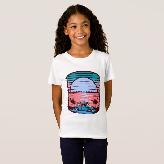 T-Shirt Plage Sunset (Devant entier)