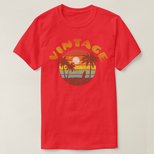 T-shirt Plage Sunset Retro 80s (Design devant)