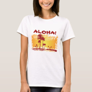 T-shirt Plage Tropiacal D'ALOHA Avec Palmiers
