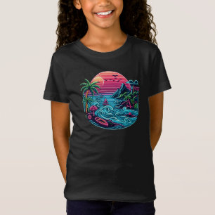 T-Shirt Plage tropicale/néon hawaïen