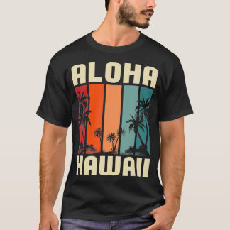 T-shirt Plage tropicale Palmiers d'été hawaïens Aloha Ha