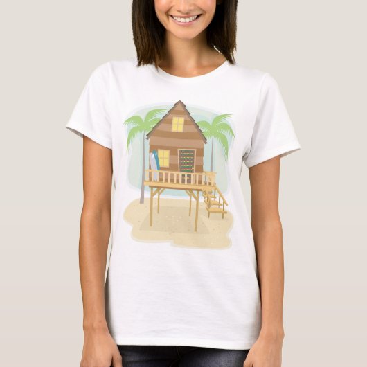 T-shirt Plage tropicale Planches de surf et palmiers (Devant)